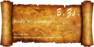 Boár Zsombor névjegykártya