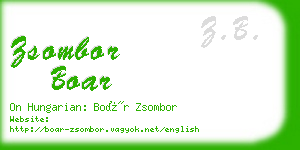 zsombor boar business card